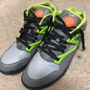 Lime green and grey Reebok Pump